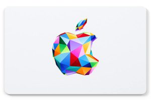 apple gift card with multicoloured apple