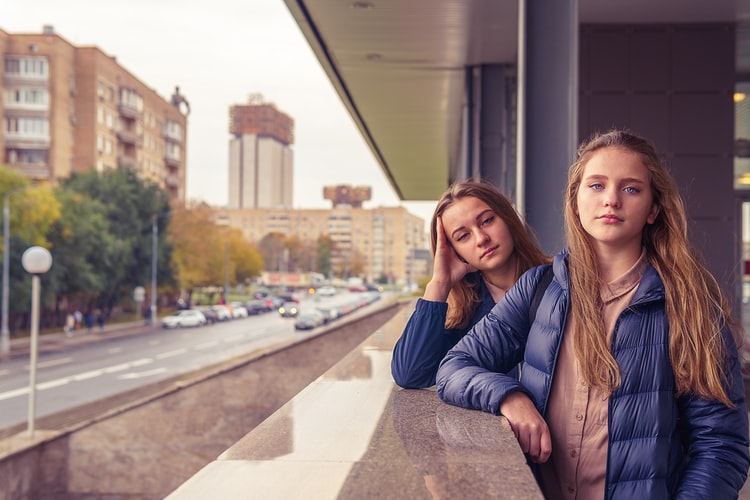 girls looking at camera